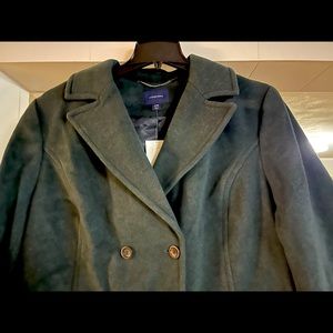 Lands End NWT 22W Wool Coat Bottle Green